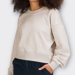 LULULEMON Softstreme Perfectly Oversized Cropped Crew Sweatshirt Bone 4 Small
